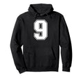 9 Number Nine Team Sports Varsity Hoodie - Novelty Apparel for Adults - T-Shirt, Sweatshirt, Hoodie