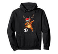 Funny Dabbing Reindeer Dab Soccer X Mas Hoodie - Graphic Print for Adults - T-Shirt, Sweatshirt, Hoodie