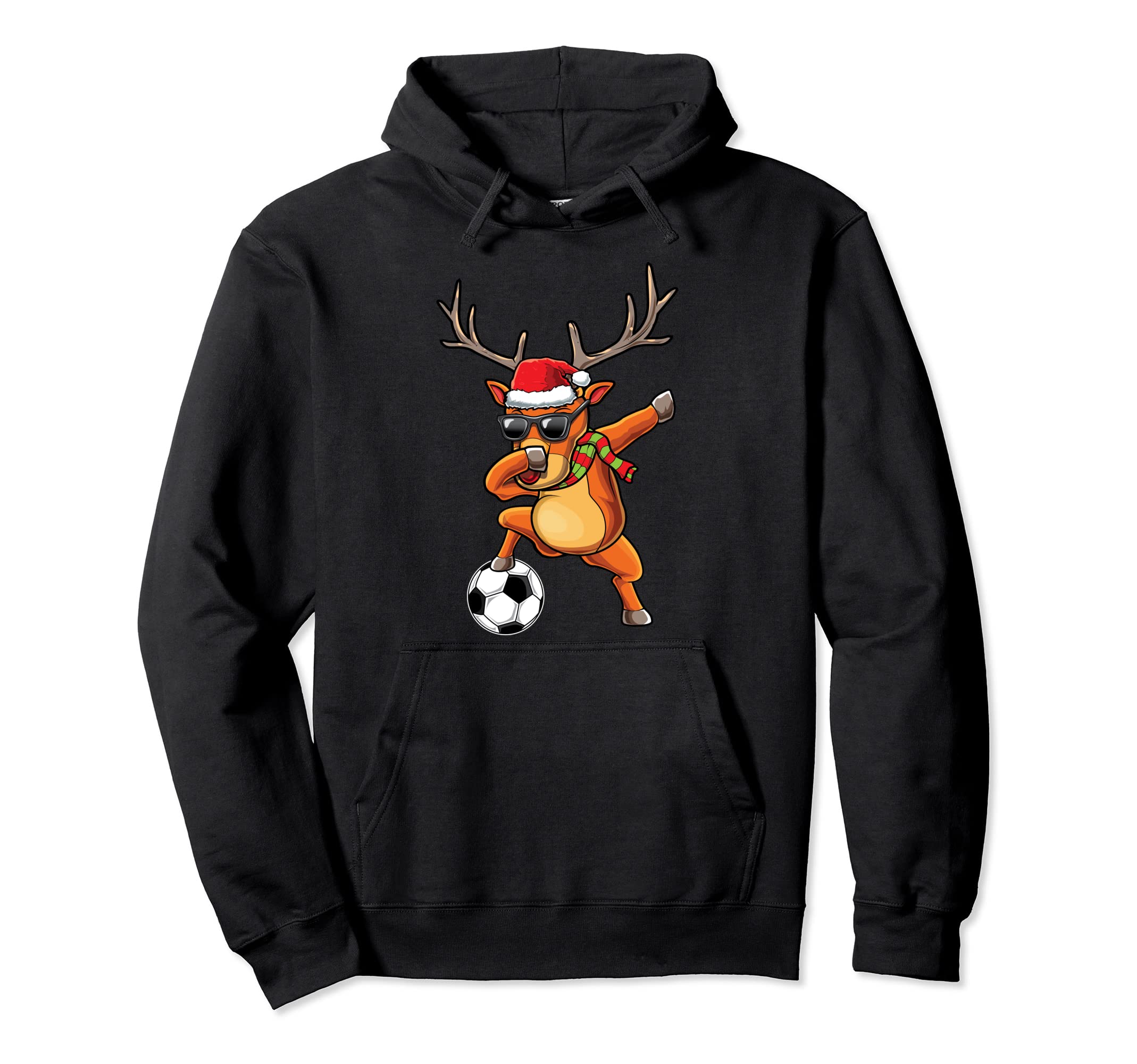 Funny Dabbing Reindeer Dab Soccer X Mas Hoodie - Graphic Print for Adults - T-Shirt, Sweatshirt, Hoodie