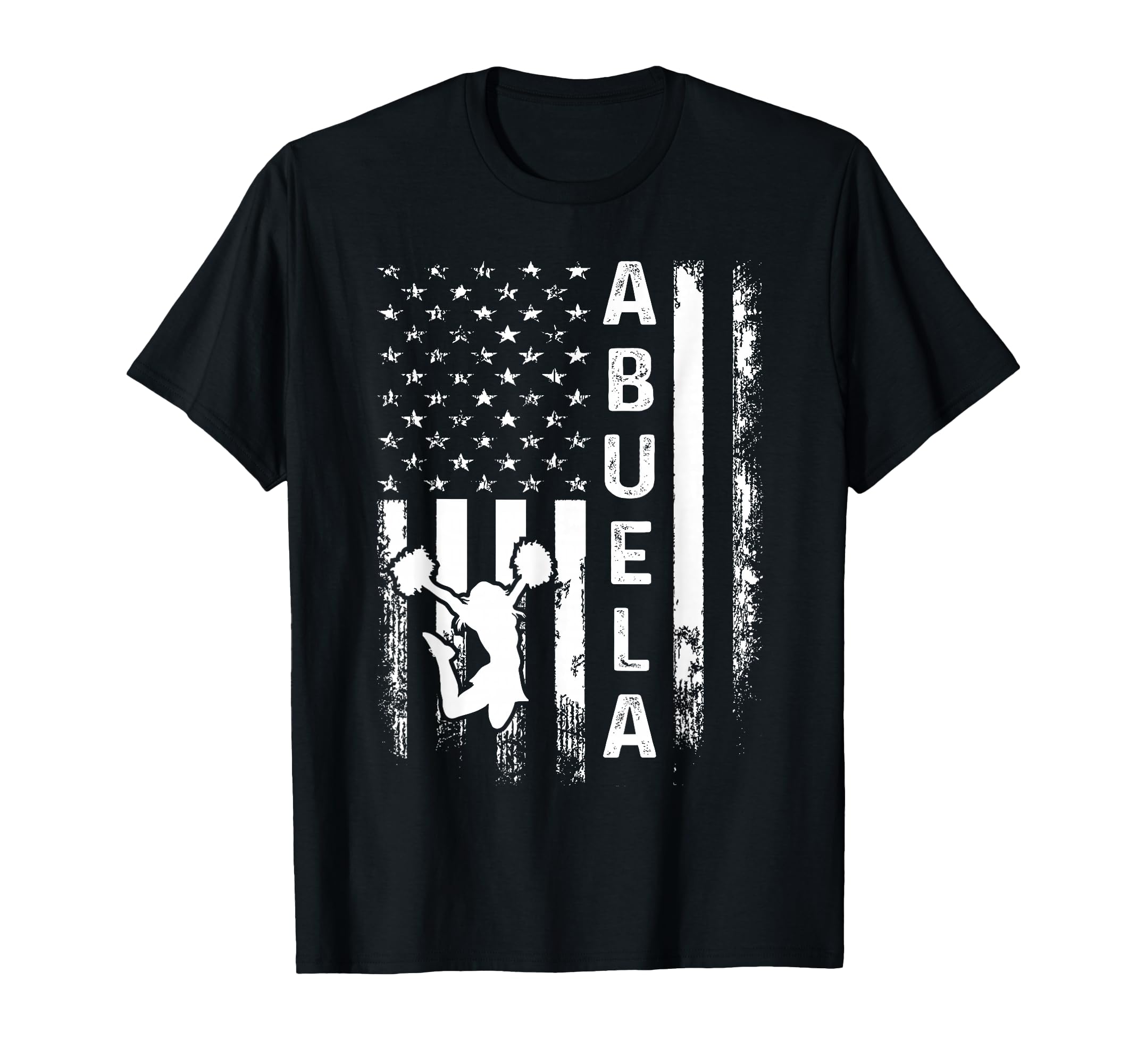 Cheerleader Cheer Abuela America Flag T-Shirt - Novelty Apparel for Adults - T-Shirt, Sweatshirt, Hoodie