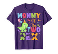 Mommy Two Rex Birthday Dinosaur Family T-Shirt - Novelty Apparel Men Women - T-Shirt, Sweatshirt, Hoodie