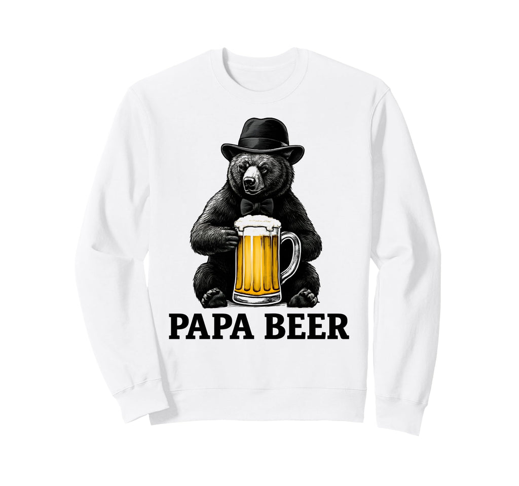 Papa Beer Funny Dad Bear Drinking Sweatshirt - Fun Novelty Design Men Women - T-Shirt, Sweatshirt, Hoodie