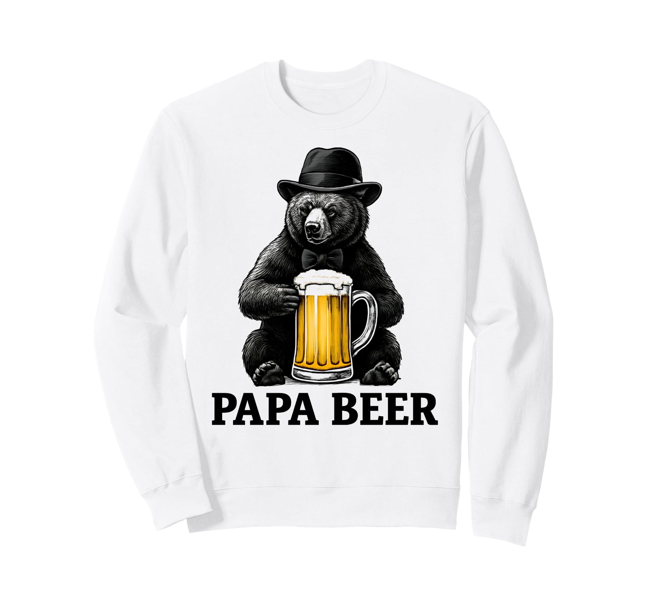 Papa Beer Funny Dad Bear Drinking Sweatshirt - Fun Novelty Design Men Women - T-Shirt, Sweatshirt, Hoodie