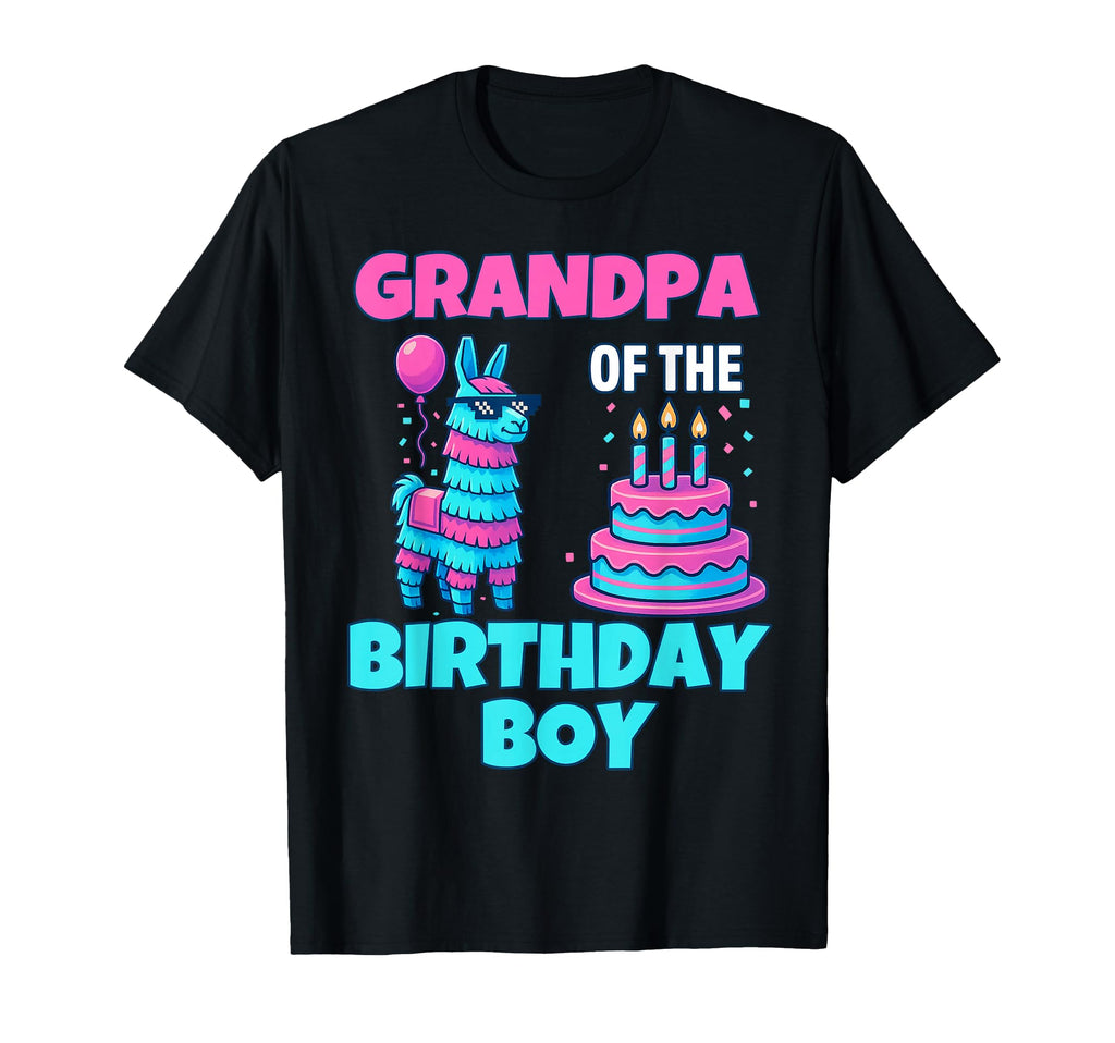 Grandpa Birthday Llama Pinata Party T-Shirt - Aesthetic Graphic Unisex - T-Shirt, Sweatshirt, Hoodie