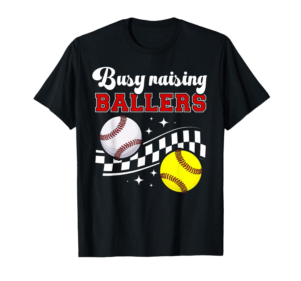 Busy Raising Ballers Baseball T-Shirt - Minimalist Print for Adults - T-Shirt, Sweatshirt, Hoodie