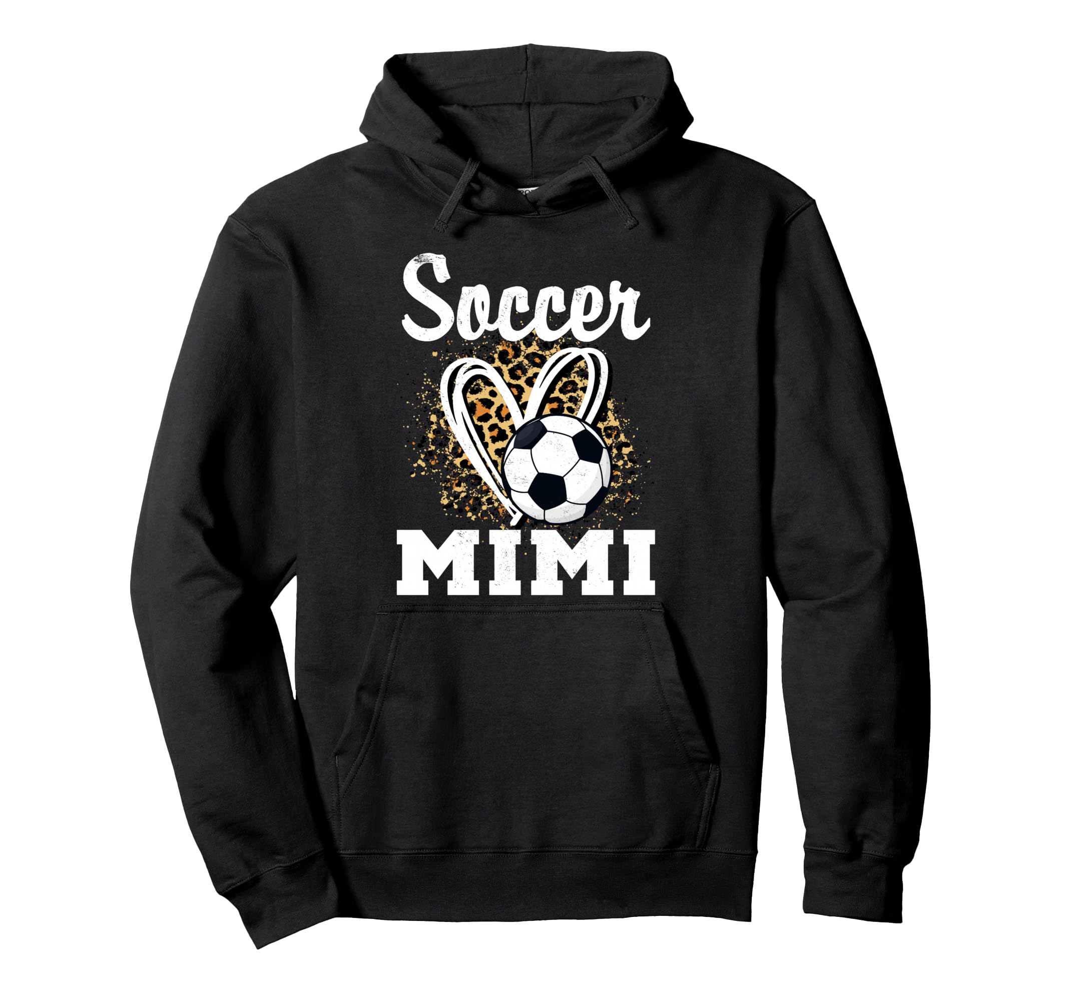 Soccer Mimi Leopard Heart Grandma Hoodie - Minimalist Print Men Women - T-Shirt, Sweatshirt, Hoodie