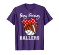 Busy Raising Ballers Volleyball Football T-Shirt - Unique Graphic Unisex - T-Shirt, Sweatshirt, Hoodie