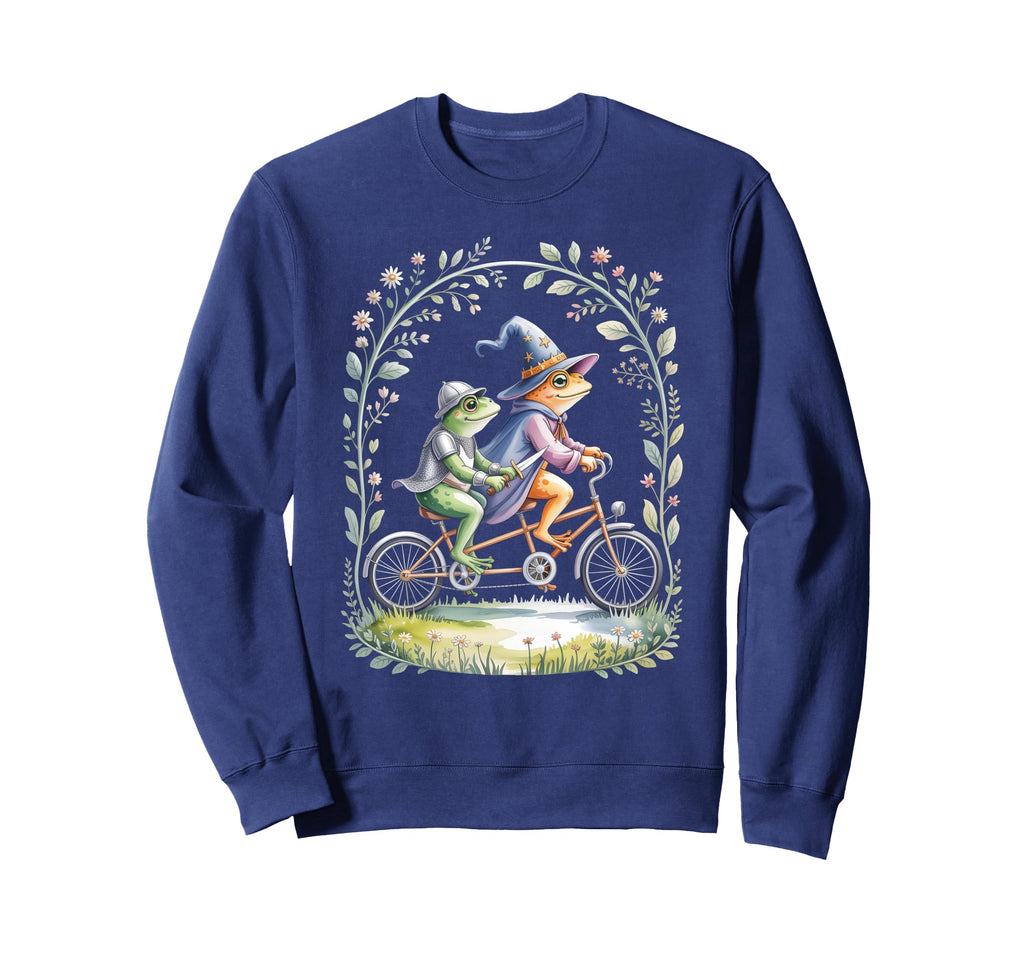 Bicycle Charm Frog Tandem Sweatshirt - Fun Novelty Design for Adults - T-Shirt, Sweatshirt, Hoodie