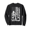 Baseball Us Flag Baseball Dad Player Sweatshirt - Graphic Print for Adults - T-Shirt, Sweatshirt, Hoodie