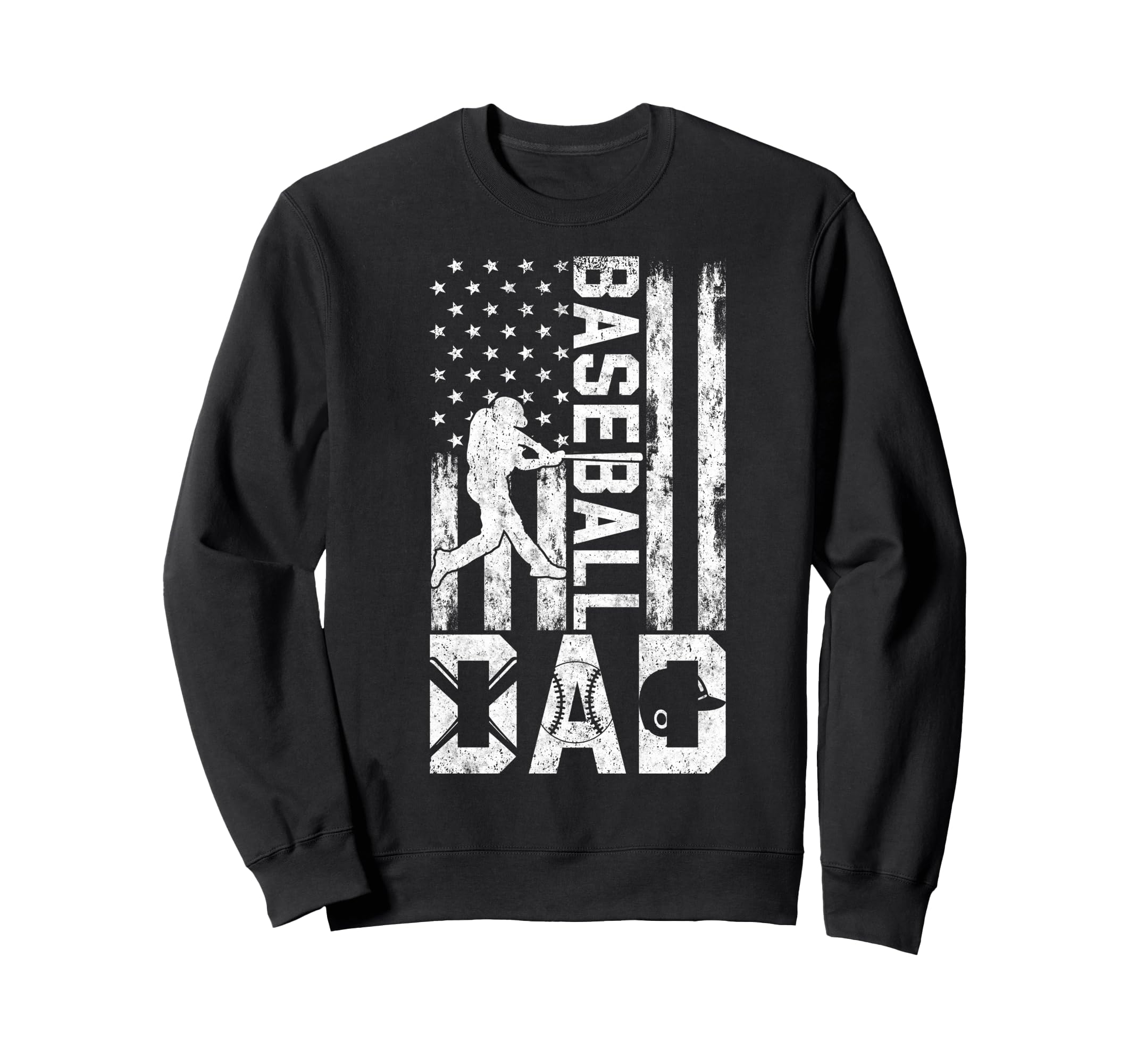 Baseball Us Flag Baseball Dad Player Sweatshirt - Graphic Print for Adults - T-Shirt, Sweatshirt, Hoodie