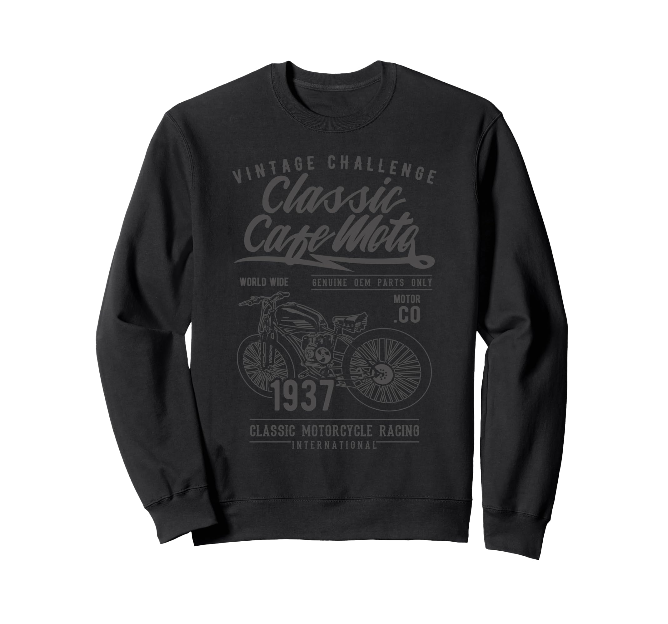 Cafe Racer Motorcycle Sweatshirt - Graphic Print Men Women - T-Shirt, Sweatshirt, Hoodie