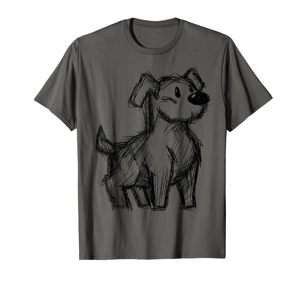 Dog Abstract Art Portrait Drawing T-Shirt - Custom Art Print Unisex - T-Shirt, Sweatshirt, Hoodie