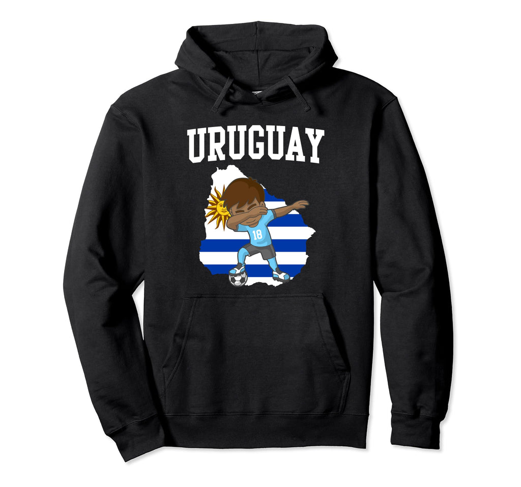 Uruguay Soccer Player Dabbing Hoodie - Minimalist Print Men Women - T-Shirt, Sweatshirt, Hoodie