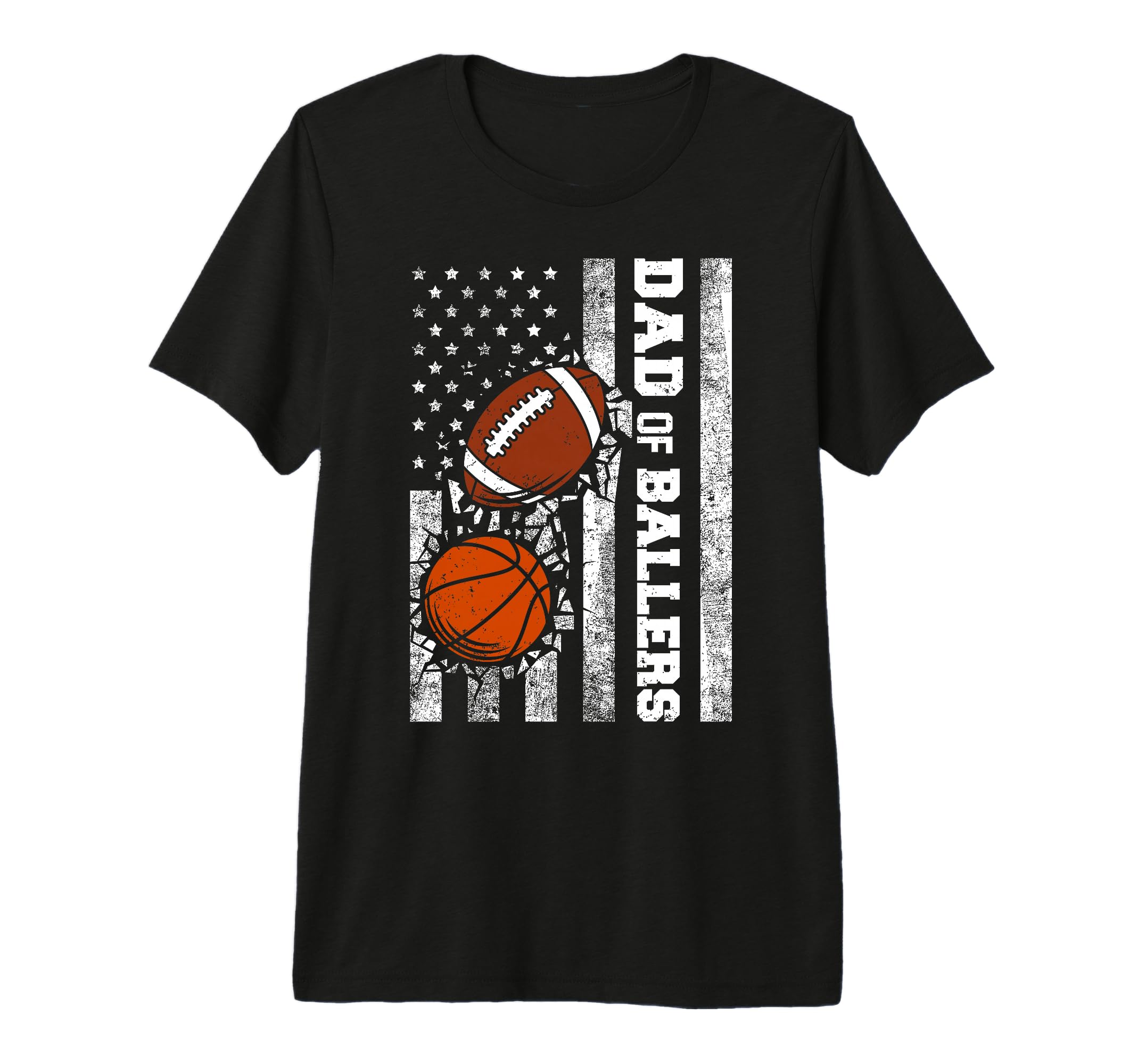 Mens Dad Ballers Funny Usa Flag T-Shirt - Minimalist Print Men Women - T-Shirt, Sweatshirt, Hoodie