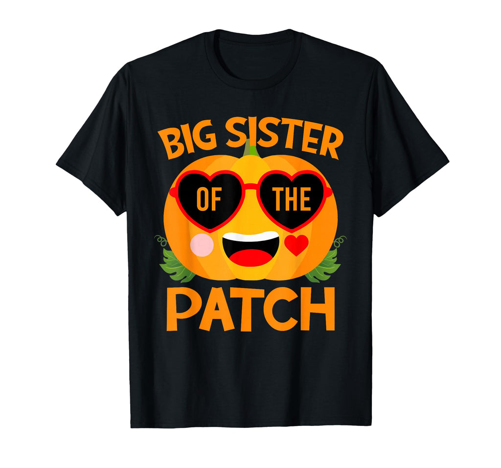 Pumpkin Big Sister Patch Halloween T-Shirt - Aesthetic Graphic Men Women - T-Shirt, Sweatshirt, Hoodie