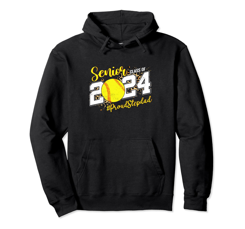 Proud Stepdad 2024 Senior Softball Hoodie - Fun Novelty Design Unisex - T-Shirt, Sweatshirt, Hoodie