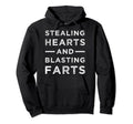Stealing Hearts And Blasting Farts Dad Hoodie - Graphic Print for Adults - T-Shirt, Sweatshirt, Hoodie