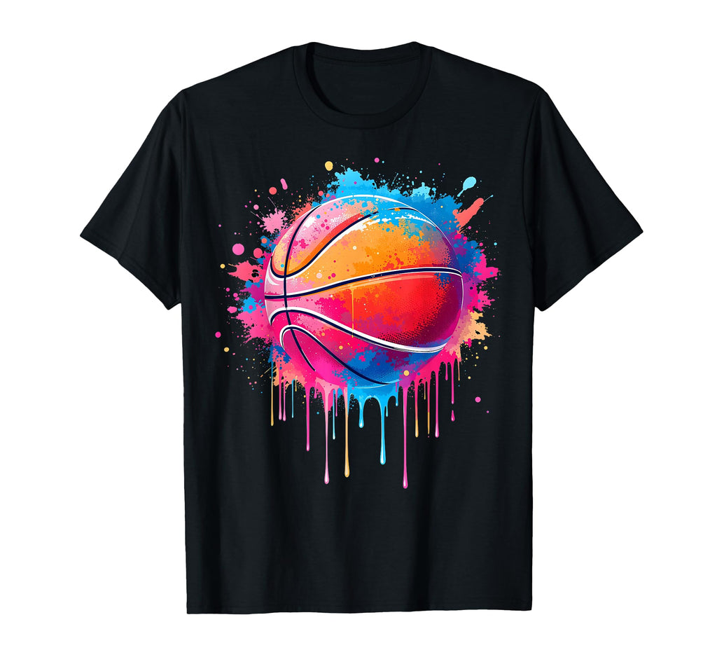Basketball Drip Splash Tie Dye T-Shirt - Novelty Apparel for Adults - T-Shirt, Sweatshirt, Hoodie