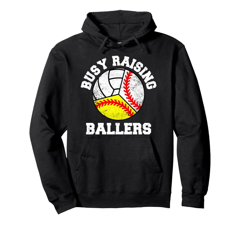 Busy Raising Ballers Funny Baseball Hoodie - Streetwear Style Men Women - T-Shirt, Sweatshirt, Hoodie