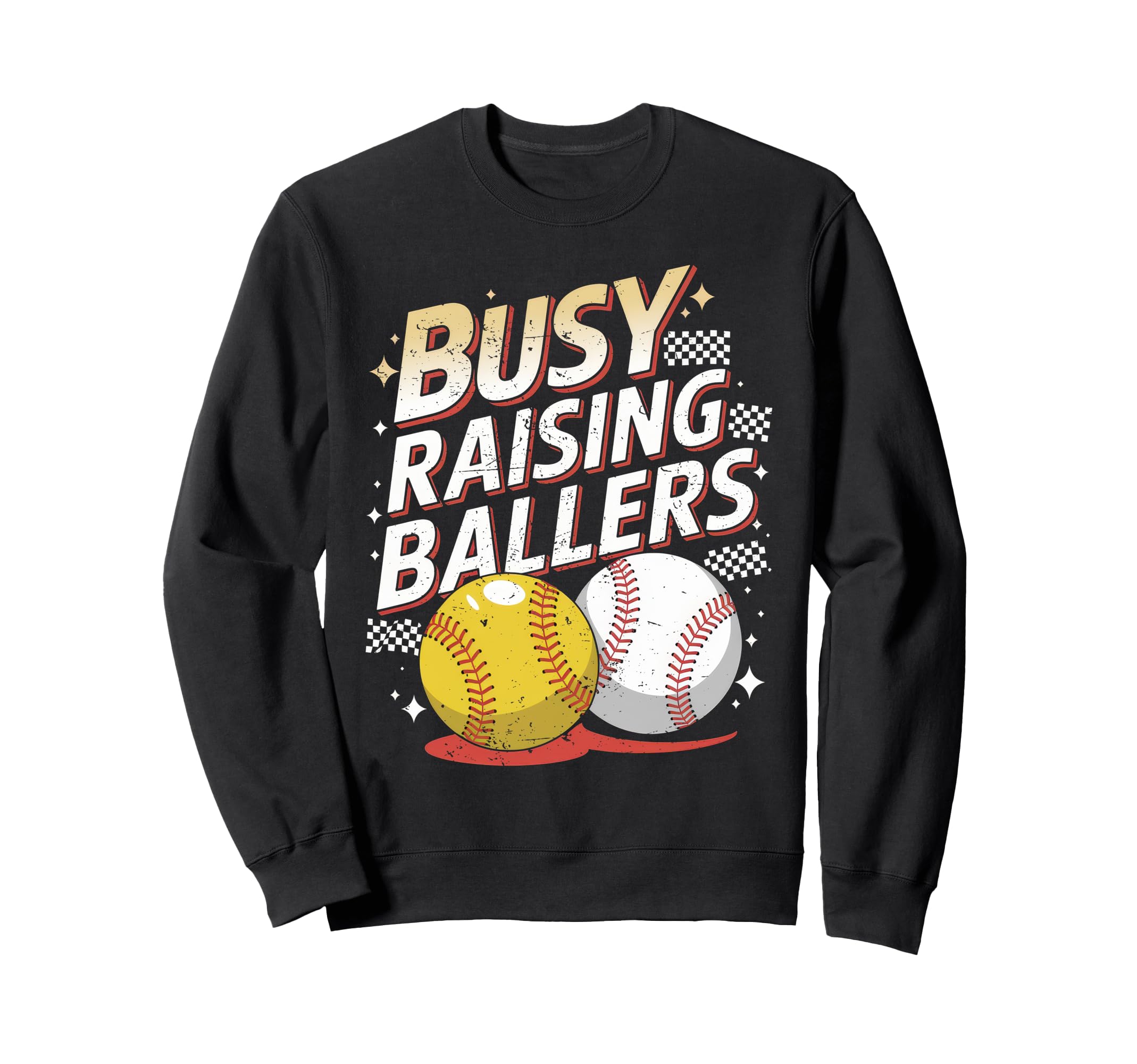 Busy Raising Ballers Softball And Sweatshirt - Minimalist Print for Adults - T-Shirt, Sweatshirt, Hoodie
