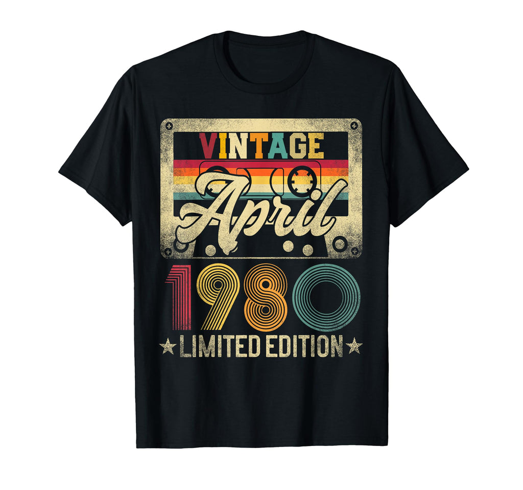 1980 April 46Th Birthday 46 Years Old T-Shirt - Custom Art Print Unisex - T-Shirt, Sweatshirt, Hoodie