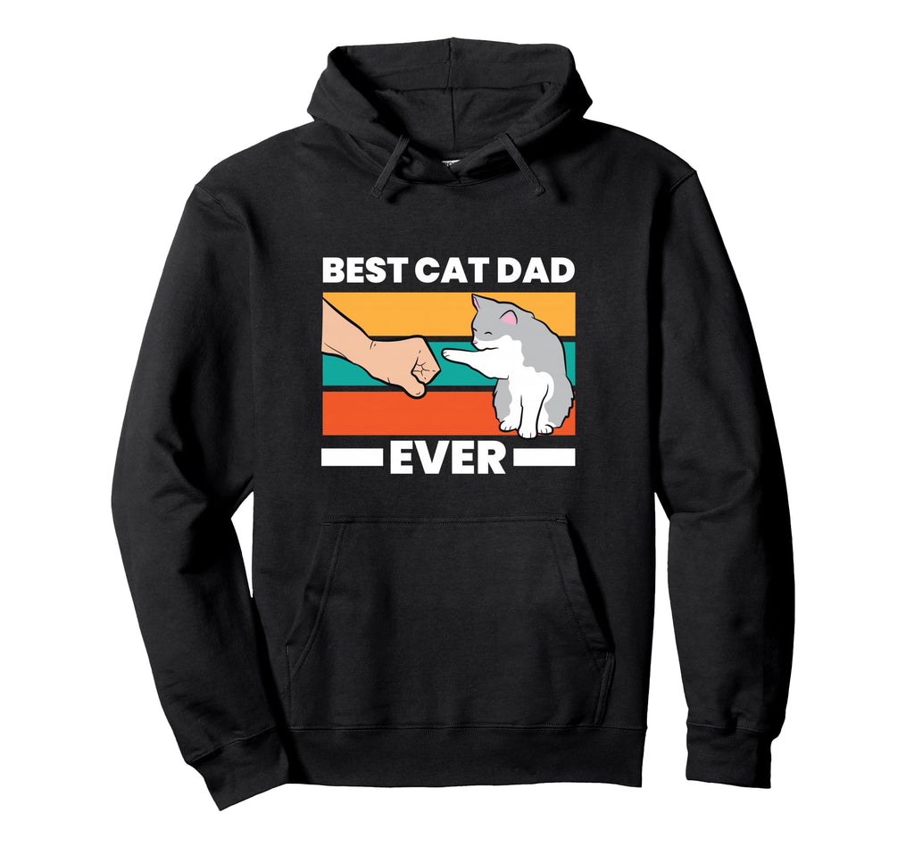 Best Cat Dad Ever Funny Cat Father Hoodie - Minimalist Print for Adults - T-Shirt, Sweatshirt, Hoodie