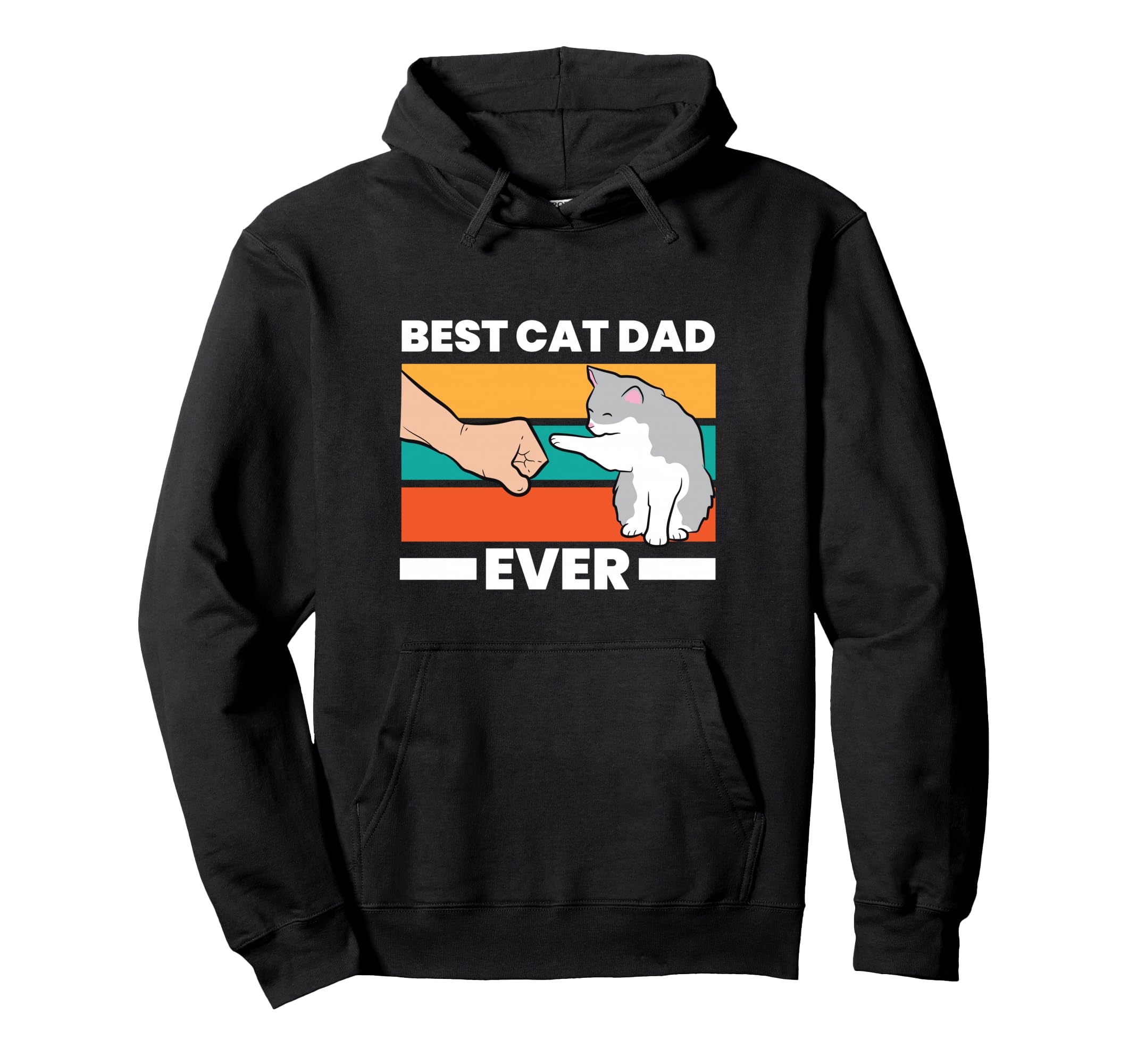 Best Cat Dad Ever Funny Cat Father Hoodie - Minimalist Print for Adults - T-Shirt, Sweatshirt, Hoodie
