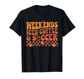 Weekends Iced Coffee And Soccer Groovy T-Shirt - Trendy Graphic Men Women - T-Shirt, Sweatshirt, Hoodie