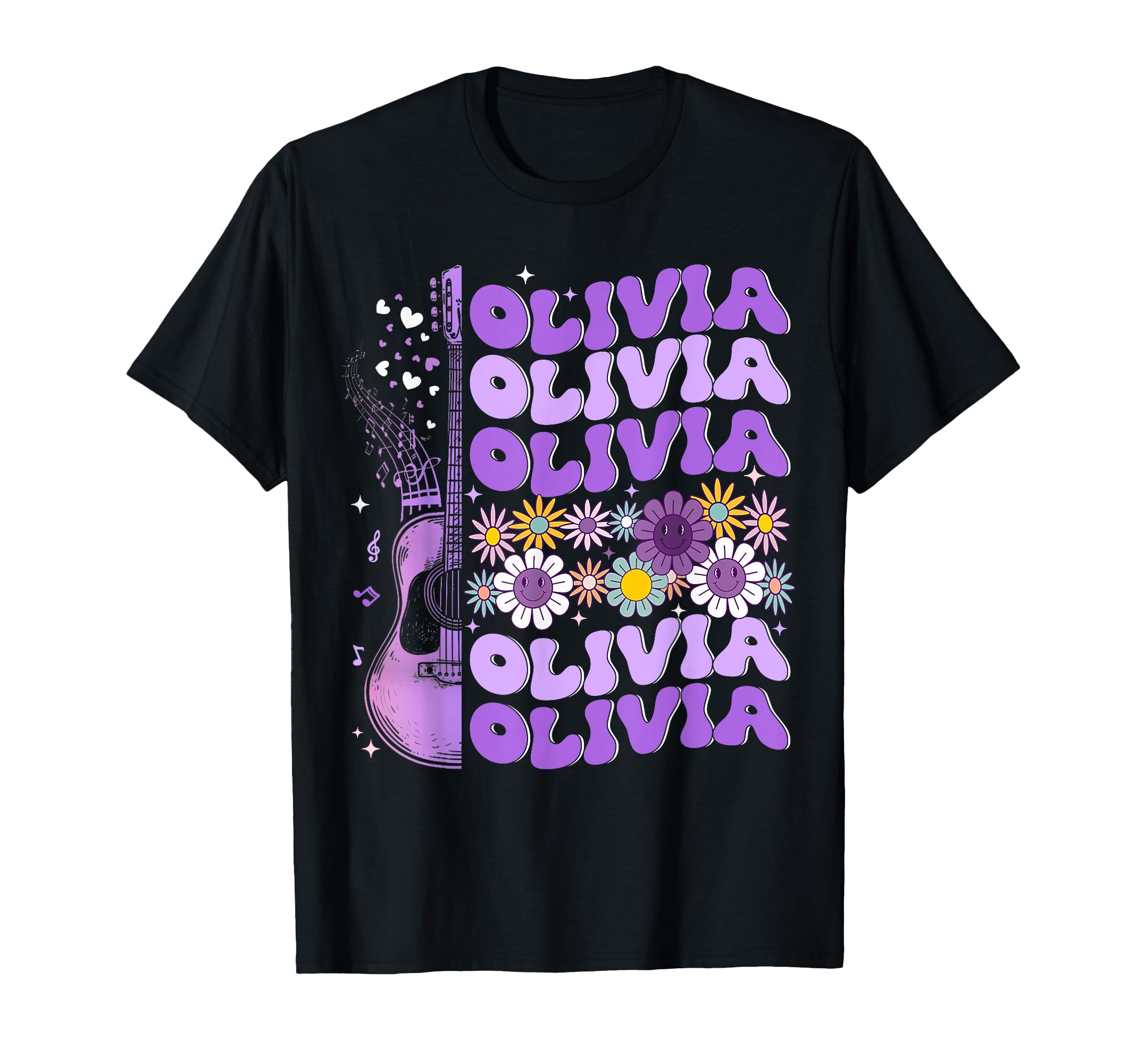 Olivia First Name Personalized Groovy T-Shirt - Graphic Print Men Women - T-Shirt, Sweatshirt, Hoodie