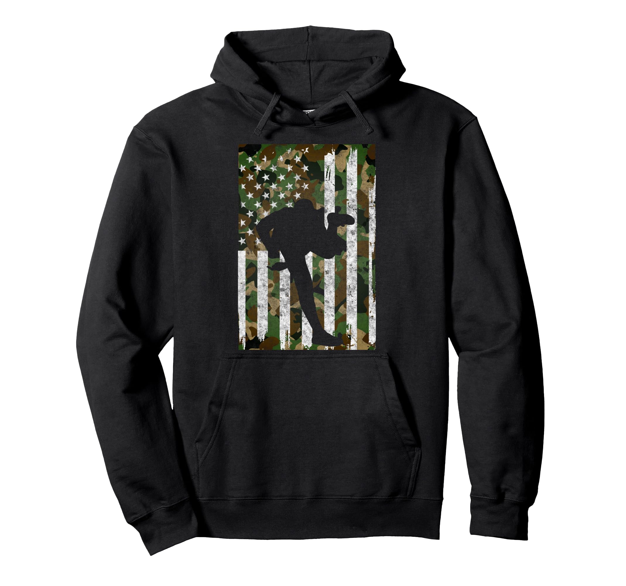 Baseball Us Camouflage Flag Baseball Hoodie - Fun Novelty Design Men Women - T-Shirt, Sweatshirt, Hoodie