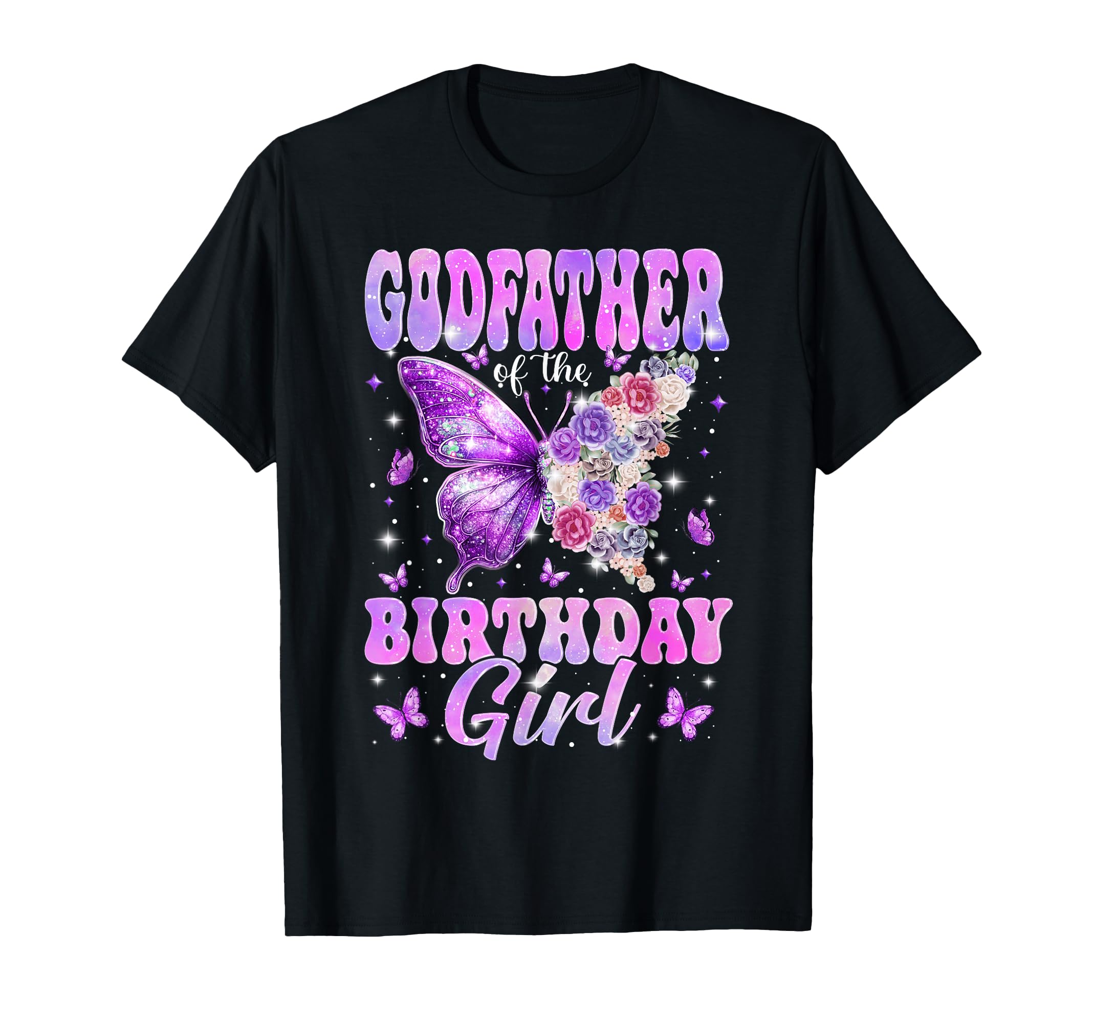 Godfather Birthday Butterfly Family Matching T-Shirt - Graphic Print Unisex - T-Shirt, Sweatshirt, Hoodie