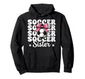 Soccer Sister Soccer Coquette Bow Hoodie - Aesthetic Graphic for Adults - T-Shirt, Sweatshirt, Hoodie