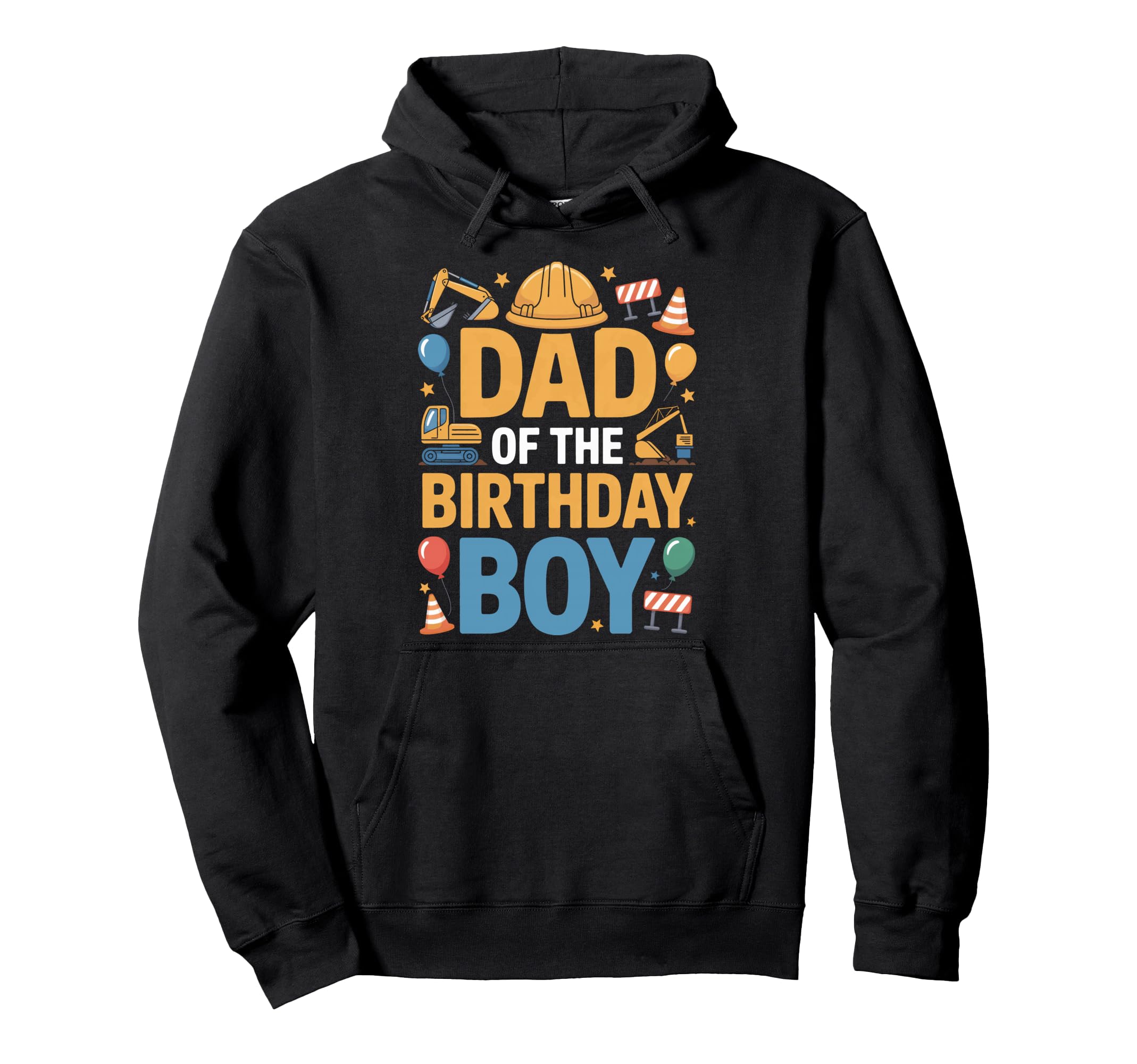 Birthday Dad Construction Theme Hoodie - Minimalist Print Unisex - T-Shirt, Sweatshirt, Hoodie