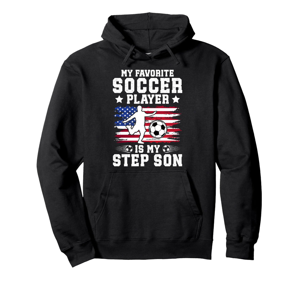 Proud Soccer Step Dad Soccer Player Hoodie - Graphic Print Unisex - T-Shirt, Sweatshirt, Hoodie