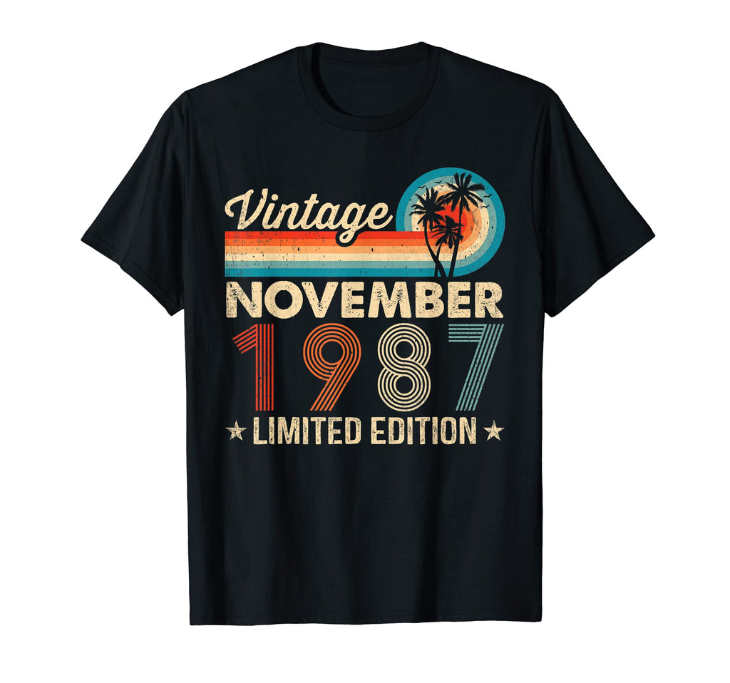 34 Year Old 34Th Birthday November 1987 T-Shirt - Graphic Print Unisex - T-Shirt, Sweatshirt, Hoodie