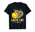 Bleached Softball Game Day Vibes Leopard T-Shirt - Minimalist Print Unisex - T-Shirt, Sweatshirt, Hoodie