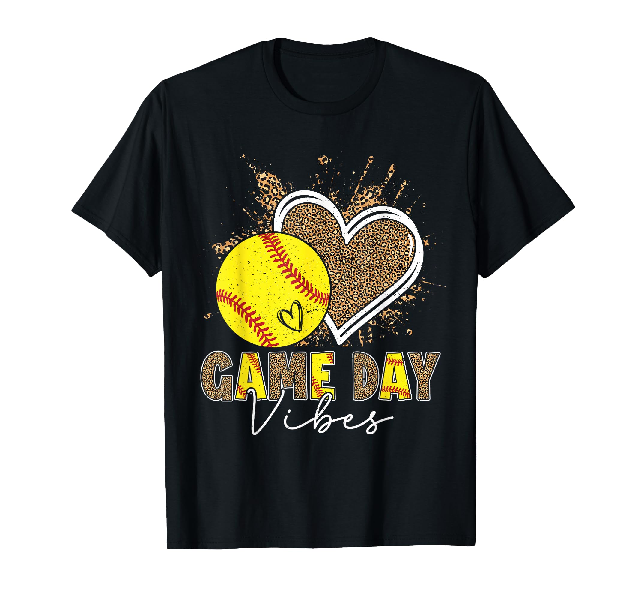 Bleached Softball Game Day Vibes Leopard T-Shirt - Minimalist Print Unisex - T-Shirt, Sweatshirt, Hoodie