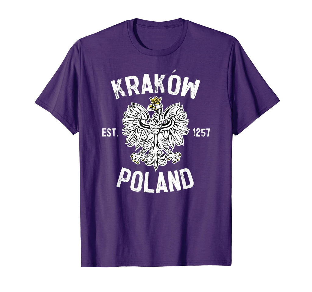 Krakow Poland Polish Eagle Polska T-Shirt - Casual Everyday Wear Men Women - T-Shirt, Sweatshirt, Hoodie