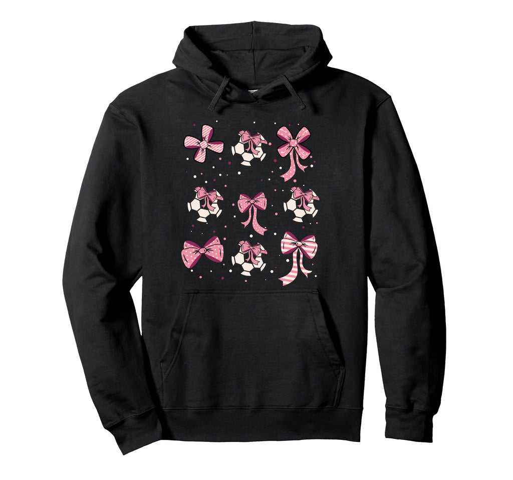 Soccer Ball Coquette Bow Game Day Soccer Hoodie - Trendy Graphic Unisex - T-Shirt, Sweatshirt, Hoodie