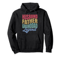 Husband Father Granddad Legend Wavy Hoodie - Graphic Print Unisex - T-Shirt, Sweatshirt, Hoodie