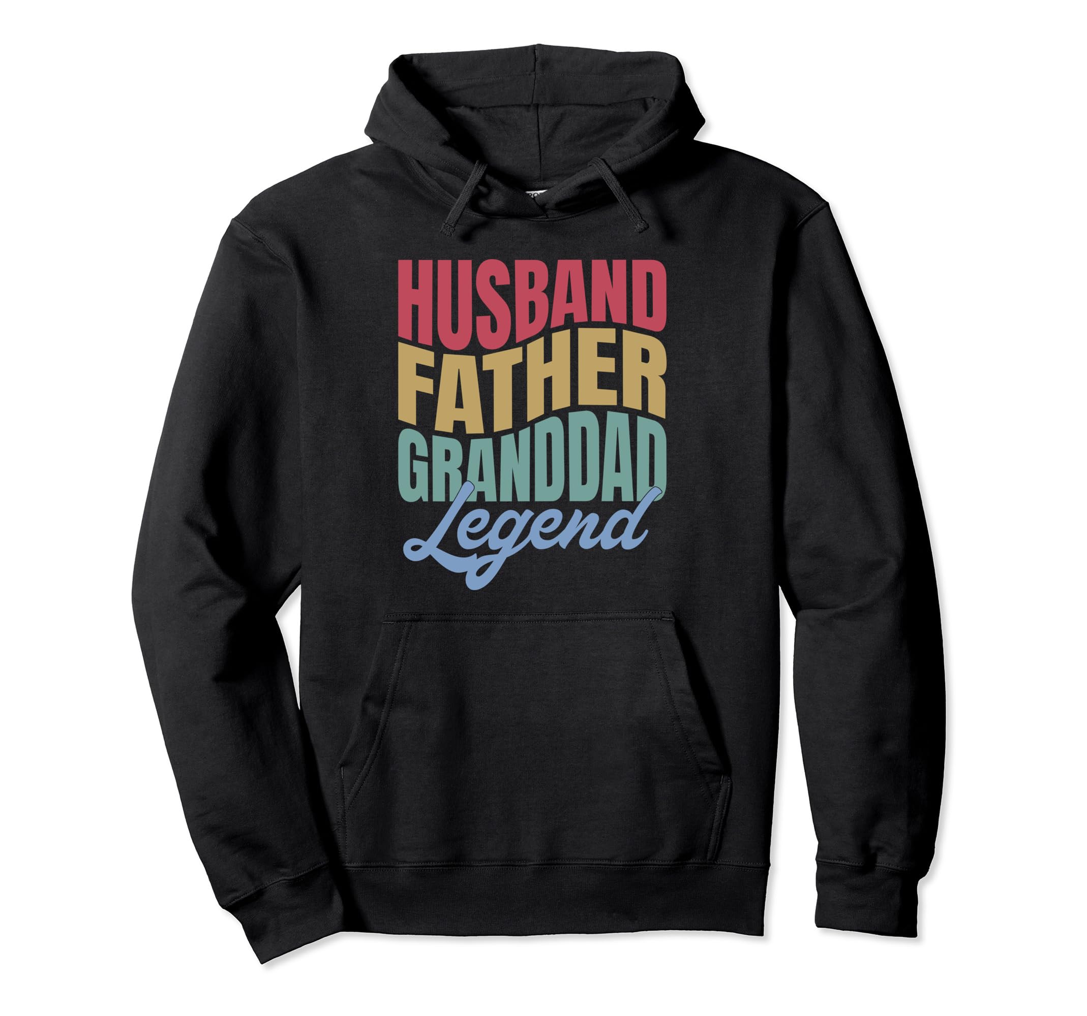 Husband Father Granddad Legend Wavy Hoodie - Graphic Print Unisex - T-Shirt, Sweatshirt, Hoodie
