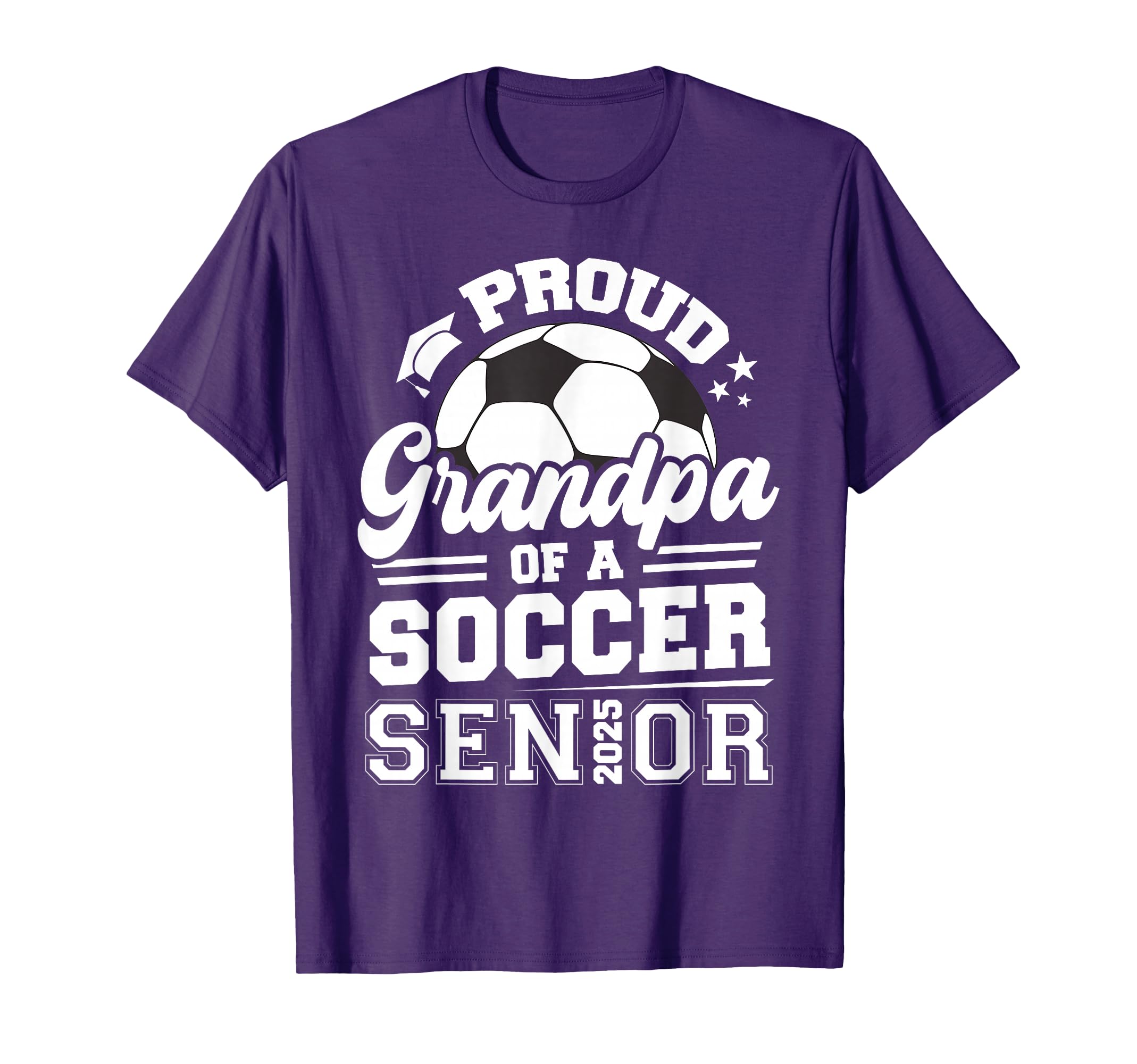 Proud Grandpa Soccer Ball Senior 2025 T-Shirt - Custom Art Print Unisex - T-Shirt, Sweatshirt, Hoodie