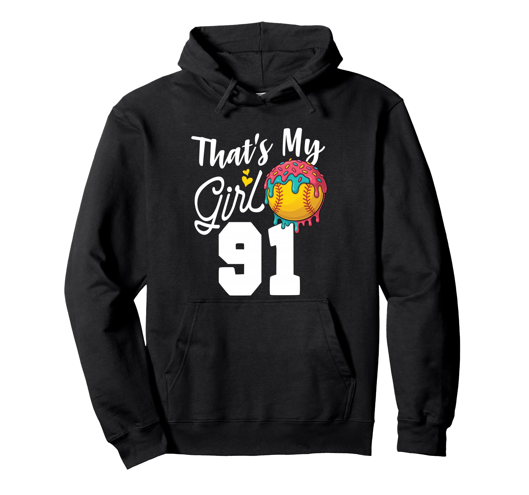 Thats My Softball 91 Number Mom Dad Hoodie - Casual Everyday Wear Unisex - T-Shirt, Sweatshirt, Hoodie