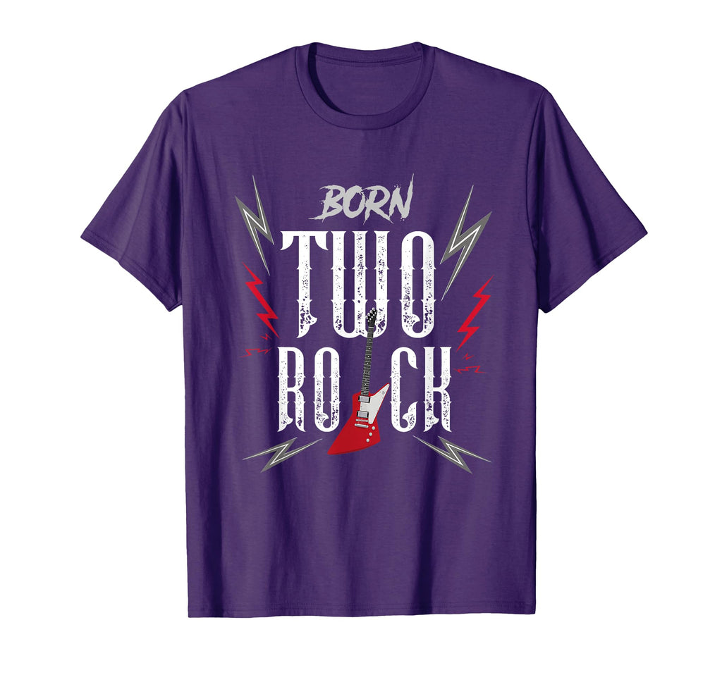 2Nd Birthday Guitar Born Two Rock 2 Year T-Shirt - Trendy Graphic Unisex - T-Shirt, Sweatshirt, Hoodie