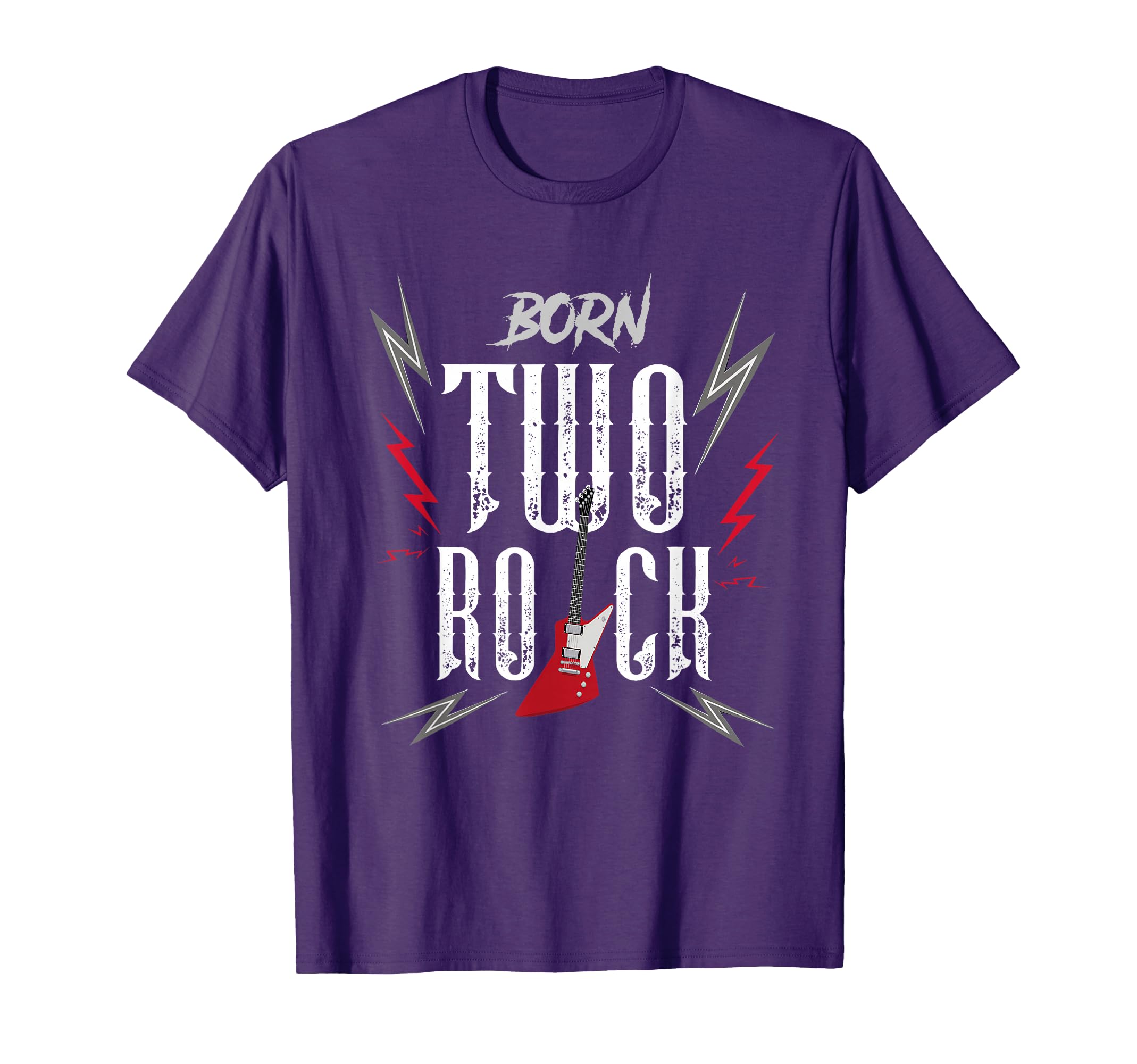2Nd Birthday Guitar Born Two Rock 2 Year T-Shirt - Trendy Graphic Unisex - T-Shirt, Sweatshirt, Hoodie