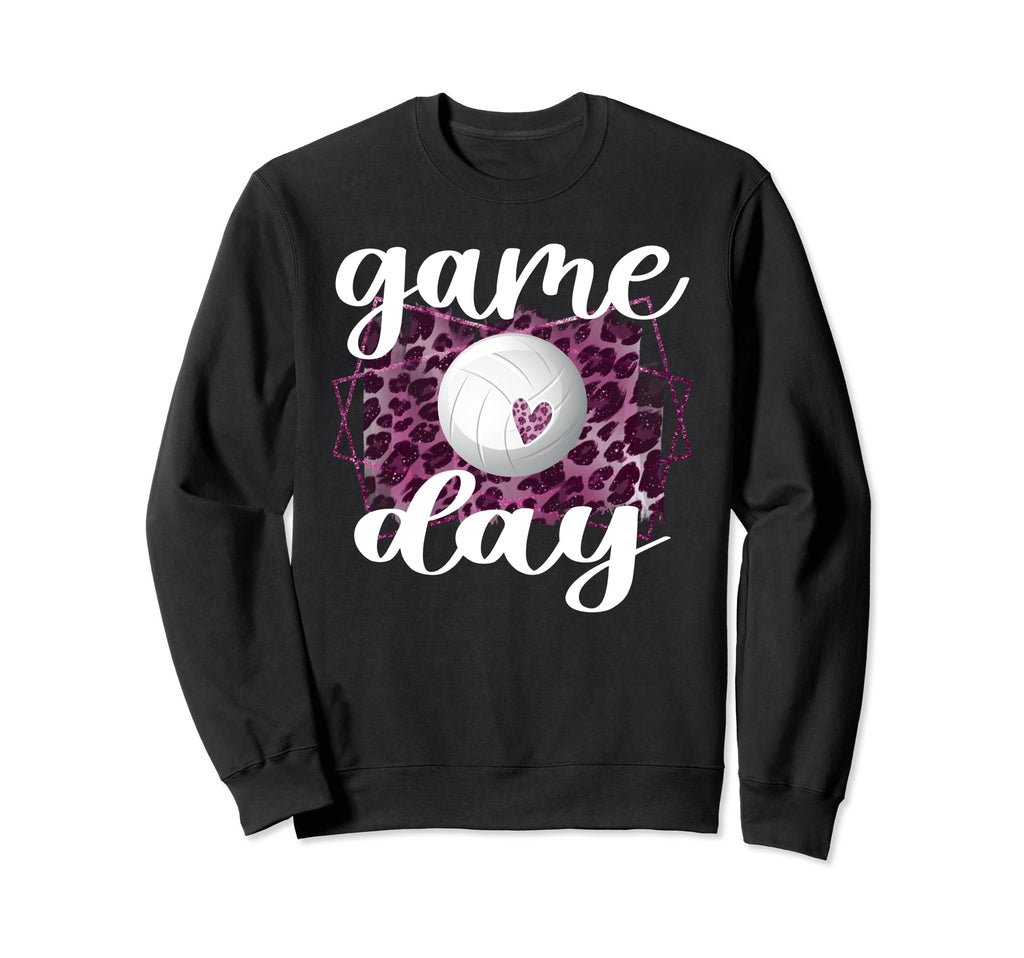 Game Day Leopard Volleyball Game Sweatshirt - Minimalist Print Men Women - T-Shirt, Sweatshirt, Hoodie