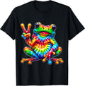 Tie-Dye Frog Peace Sign Hippie Multicolor Cotton 100% - Adult & Kids T-Shirts, Sweatshirts & Hoodies apparel design preview 1
