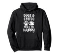 Dog And Coffee Lover Dog Dad And Dog Mom Hoodie - Custom Art Print Unisex - T-Shirt, Sweatshirt, Hoodie
