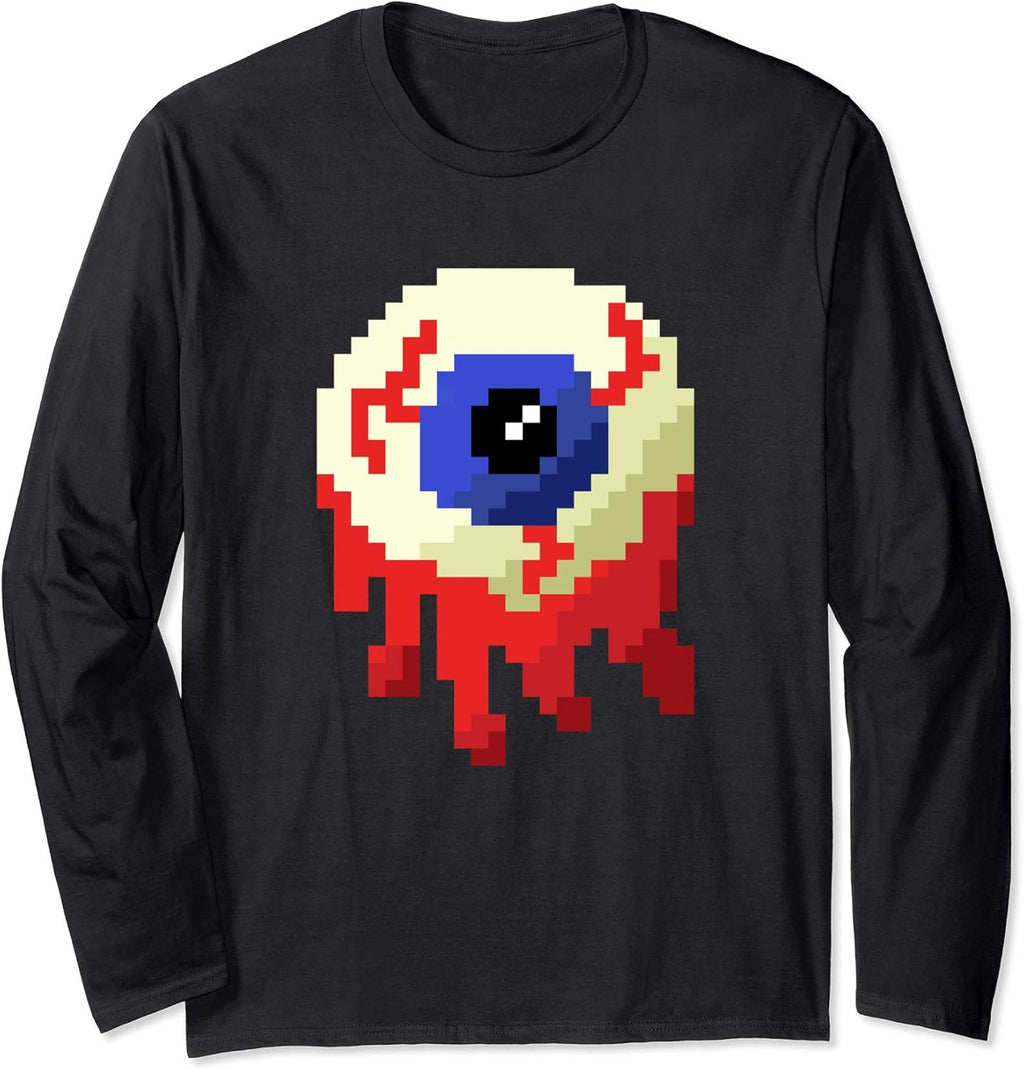 Pixel Art Eyeball Dead Zombie Eye Halloween Gamer - Adult & Kids T-Shirts, Sweatshirts & Hoodies apparel design preview 1