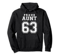 Number 63 Custom Proud Soccer Futbol Aunt Hoodie - Trendy Graphic Unisex - T-Shirt, Sweatshirt, Hoodie